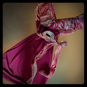 Magenta and white ruffle dress